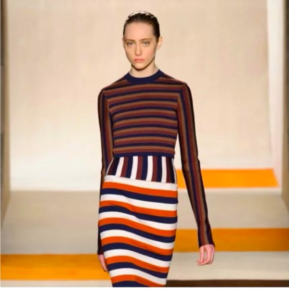 Victoria Beckham striped wool midi dress Size Small